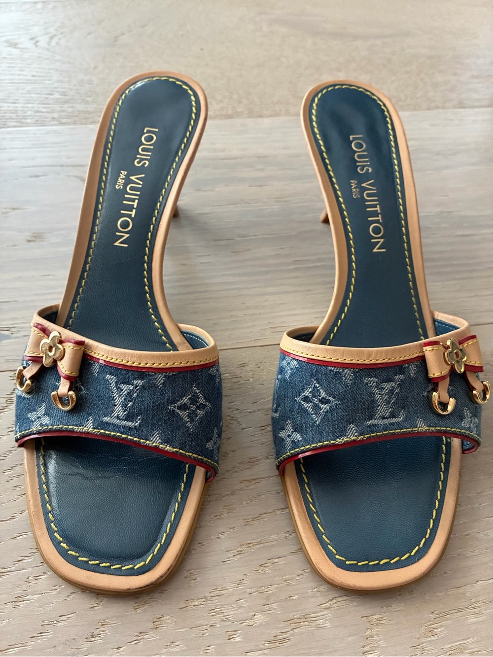 Authentic Louis Vuitton Monogram Denim Sandals EXCELLENT CONDITION